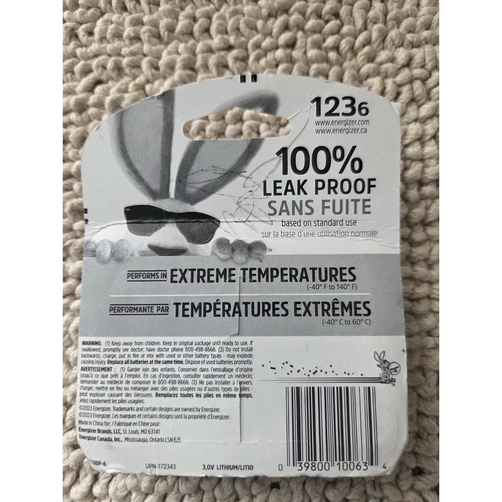 Energizer Lithium 123 Batteries, 6 Count